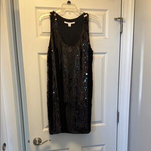 Tortoise Shell Brown Sequin DVF Racerback Dress
